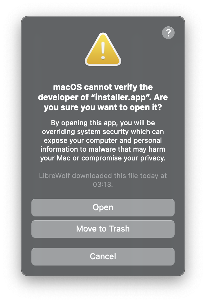 macOS Security Confirmation